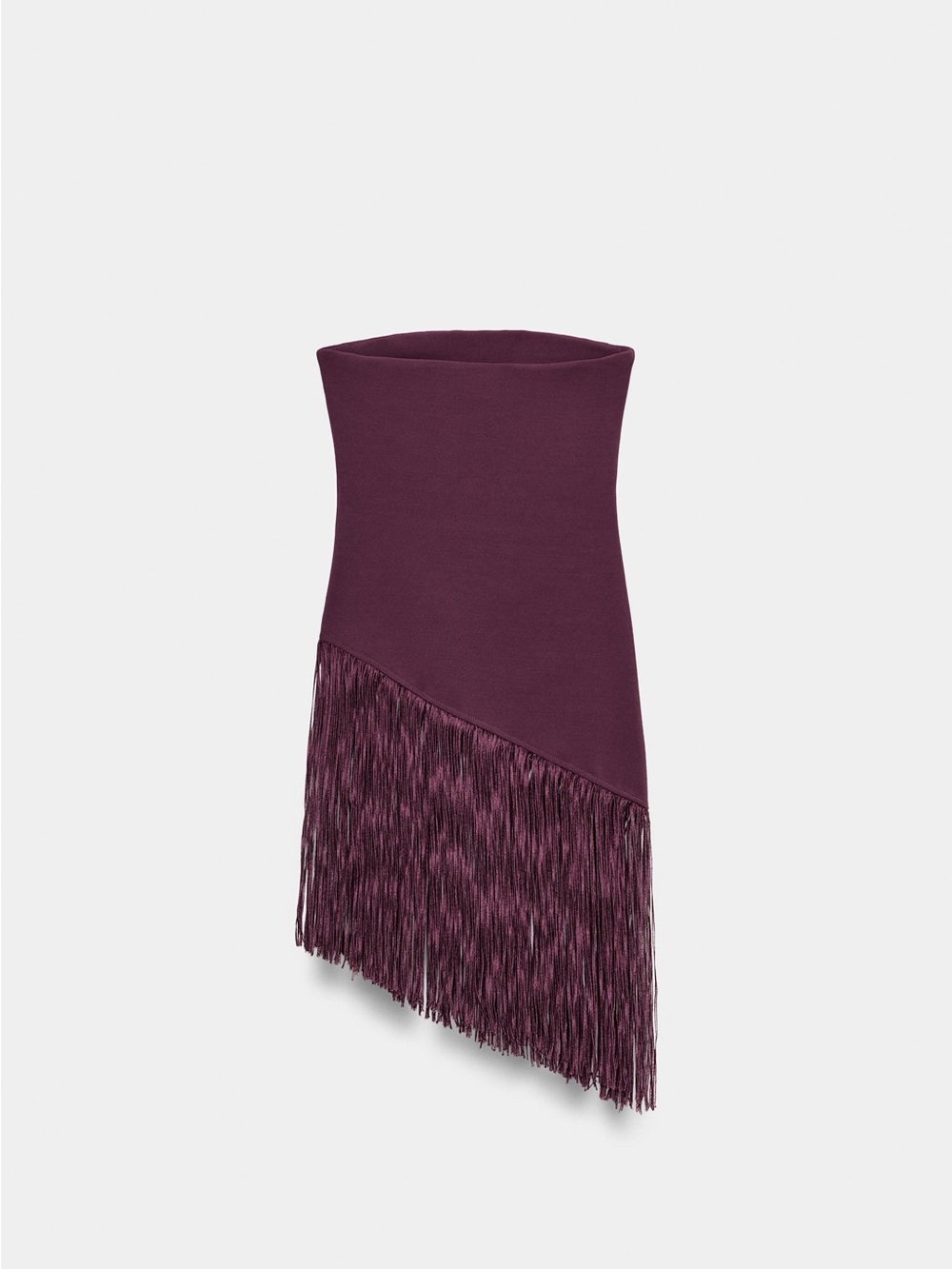Zara Strapless Fringe Dress in Deep Plum - Picture 7 of 12